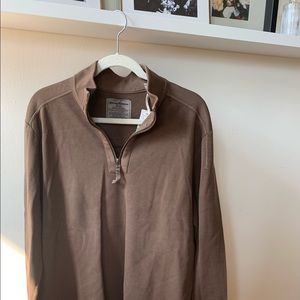 Tommy Bahama Brown Ribbed Half Zip